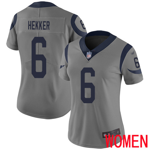 Los Angeles Rams Limited Gray Women Johnny Hekker Jersey NFL Football #6 Inverted Legend